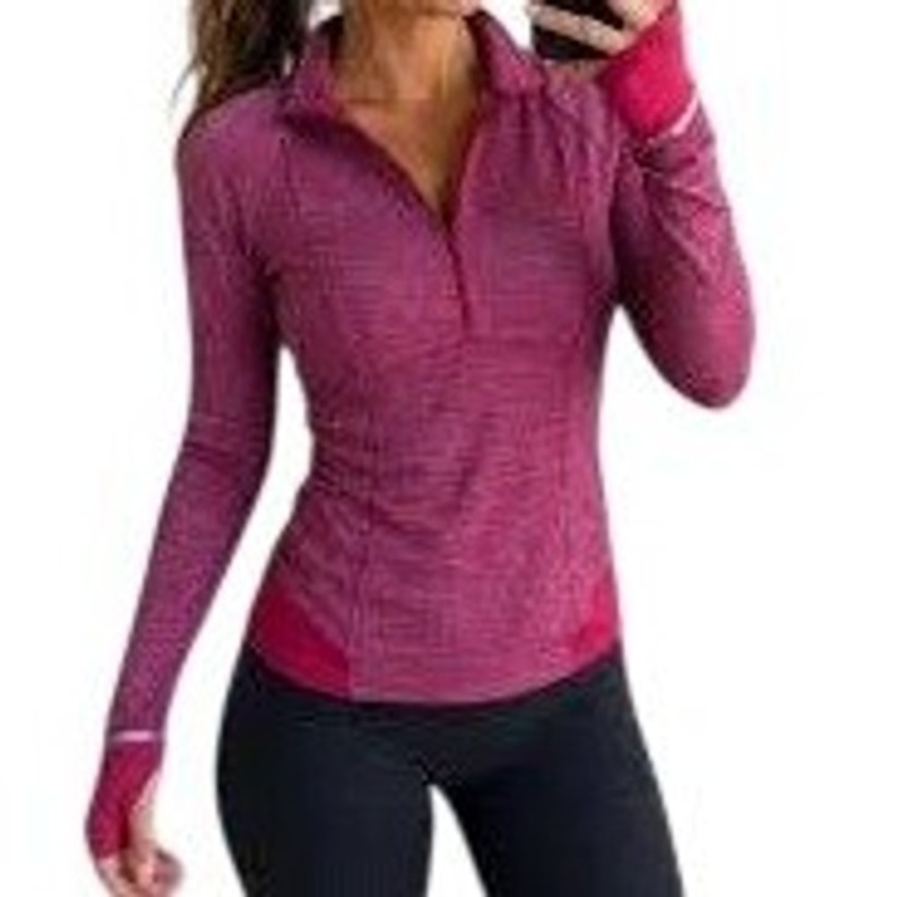 Lululemon Runderful 1/2 Half Zip Pullover Womens Size 6 Reflective Thumbholes